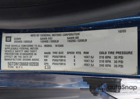 2006 Hummer H3 Suv from USA, damaged, VIN 5GTDN136668182038